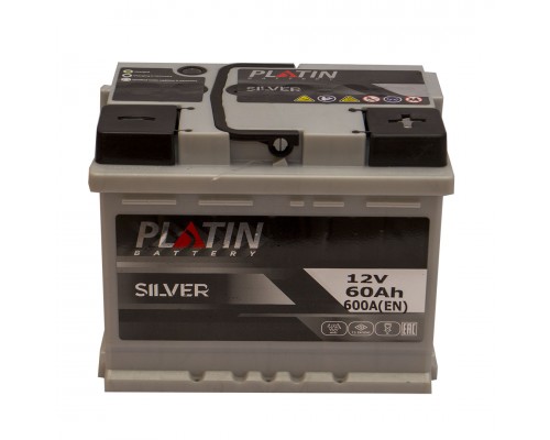 Акумулятор автомобільний 60Ah-12V Platin Silver (242х175х190), R, EN600 3040