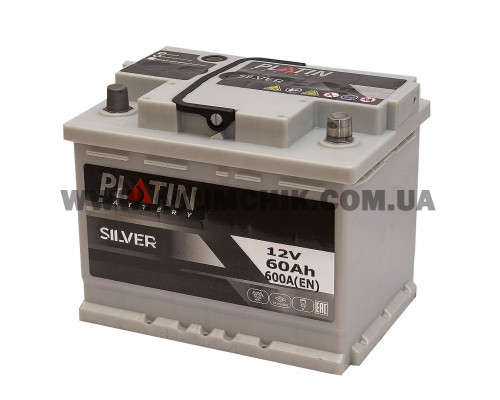 Акумулятор автомобільний 60Ah-12V Platin Silver (242х175х190), R, EN600 3040