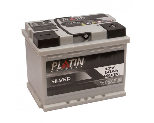 Акумулятор автомобільний 60Ah-12V Platin Silver (242х175х190), R, EN600 3040