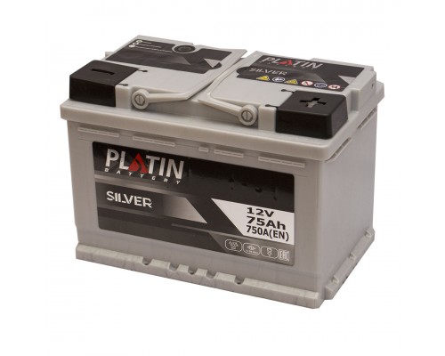 Акумулятор автомобільний 75Ah-12V Platin Silver (278х175х190), R, EN750 2750