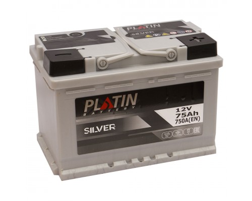 Акумулятор автомобільний 75Ah-12V Platin Silver (278х175х190), R, EN750 2750