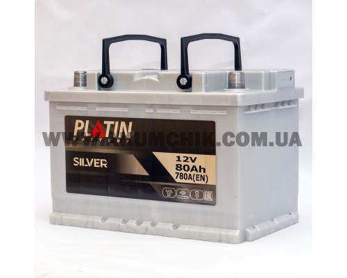 Акумулятор автомобільний 80Ah-12V Platin Silver (278х175х190), R, EN780 2811