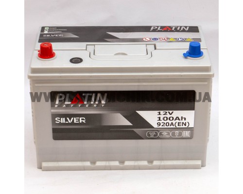 Акумулятор автомобільний 100Ah-12v Platin Silver Asia (303х173х225), L, EN920 2853