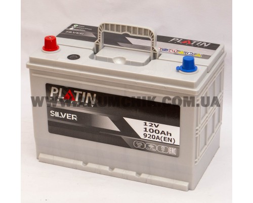 Акумулятор автомобільний 100Ah-12v Platin Silver Asia (303х173х225), L, EN920 2853