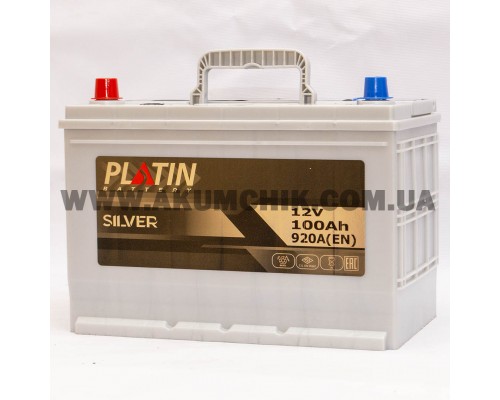 Акумулятор автомобільний 100Ah-12v Platin Silver Asia (303х173х225), L, EN920 2853
