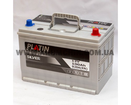 Акумулятор автомобільний 100Ah-12v Platin Silver Asia (303х173х225), R, EN920 2852