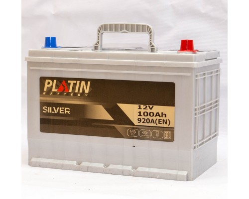 Акумулятор автомобільний 100Ah-12v Platin Silver Asia (303х173х225), R, EN920 2852