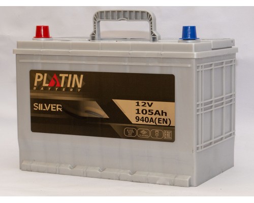 Акумулятор автомобільний 105Ah-12v Platin Silver Asia (303х173х225), L, EN940 2751