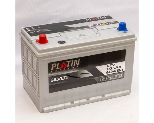 Акумулятор автомобільний 105Ah-12v Platin Silver Asia (303х173х225), L, EN940 2751
