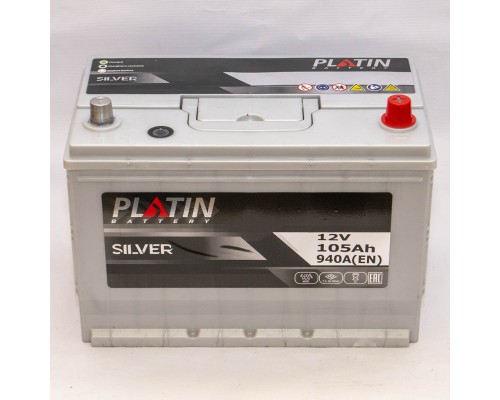 Акумулятор автомобільний 105Ah-12v Platin Silver Asia (303х173х225), R, EN940 0018
