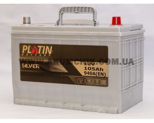 Акумулятор автомобільний 105Ah-12v Platin Silver Asia (303х173х225), R, EN940 0018