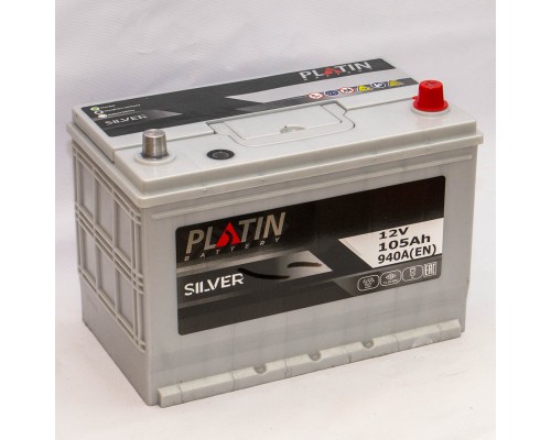 Акумулятор автомобільний 105Ah-12v Platin Silver Asia (303х173х225), R, EN940 0018