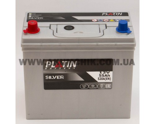 Акумулятор автомобільний 55Ah-12v Platin Silver Asia (237х127х225), L, EN520 1905