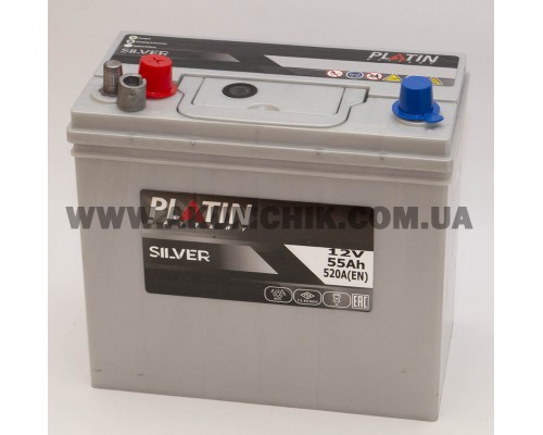 Акумулятор автомобільний 55Ah-12v Platin Silver Asia (237х127х225), L, EN520 1905