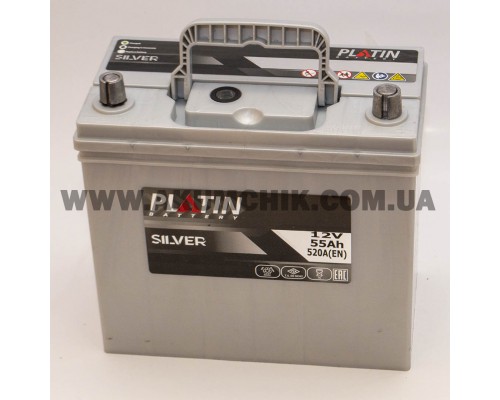 Акумулятор автомобільний 55Ah-12v Platin Silver Asia (237х127х225), R, EN520 2814
