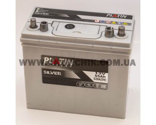 Акумулятор автомобільний 55Ah-12v Platin Silver Asia (237х127х225), R, EN520 2814