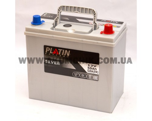 Акумулятор автомобільний 59Ah-12v Platin Silver Asia (237х127х225), R, EN520 0374