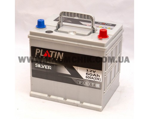 Акумулятор автомобільний 60Ah-12v Platin Silver Asia (232х173х225), R, EN600 2914