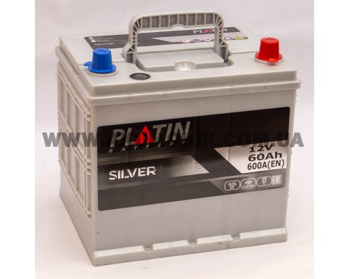 Акумулятор автомобільний 60Ah-12v Platin Silver Asia (232х173х225), R, EN600 2914