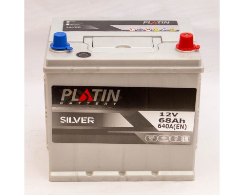 Акумулятор автомобільний 68Ah-12v Platin Silver Asia (232х173х225), R, EN640 2093