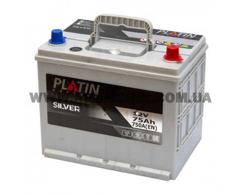 Акумулятор автомобільний 75Ah-12v Platin Silver Asia (260х173х225), R, EN750 2813