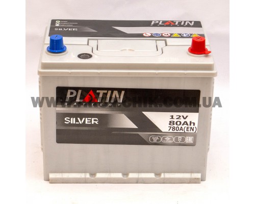 Акумулятор автомобільний 80Ah-12v Platin Silver Asia (260х173х225), R, EN780 3004