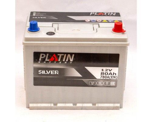 Акумулятор автомобільний 80Ah-12v Platin Silver Asia (260х173х225), R, EN780 3004
