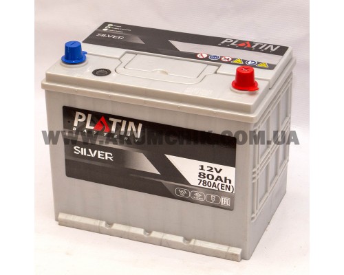 Акумулятор автомобільний 80Ah-12v Platin Silver Asia (260х173х225), R, EN780 3004