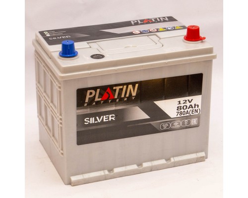 Акумулятор автомобільний 80Ah-12v Platin Silver Asia (260х173х225), R, EN780 3004