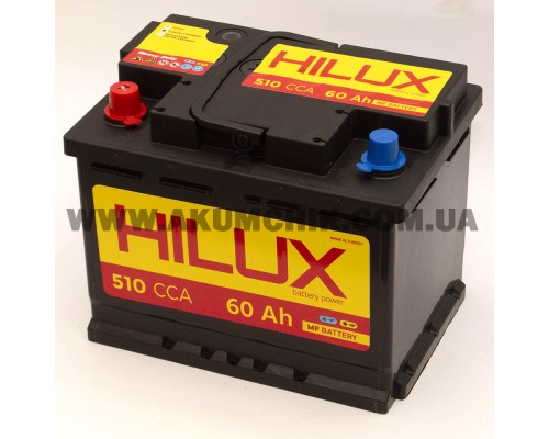 Акумулятор автомобільний 60Ah-12V HILUX (242х175х190), L, EN510