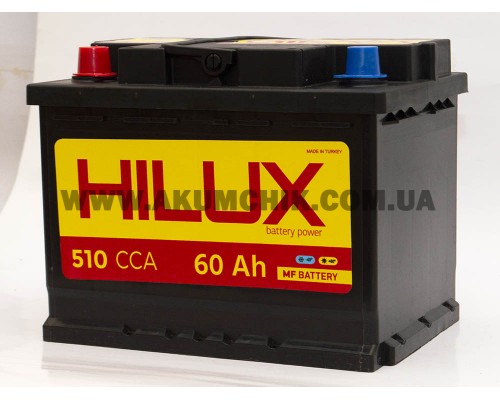 Акумулятор автомобільний 60Ah-12V HILUX (242х175х190), L, EN510