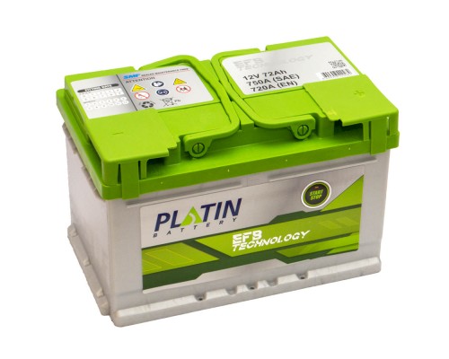 Акумулятор автомобільний 72Ah-12v Platin EFB Start Stop (278х175х190) низький, R, EN720