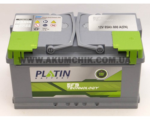 Акумулятор автомобільний 85Ah-12v Platin EFB Start Stop (315х175х175) низький, R, EN800