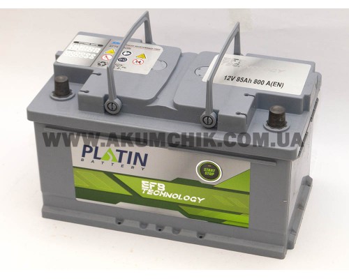Акумулятор автомобільний 85Ah-12v Platin EFB Start Stop (315х175х175) низький, R, EN800