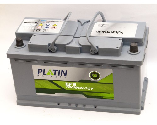 Акумулятор автомобільний 100Ah-12v Platin EFB Start Stop (355х175х190), R, EN860