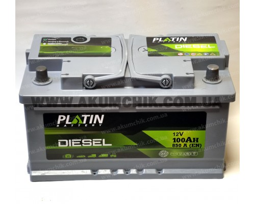 Акумулятор автомобільний 100Ah-12V Platin Diesel (315х175х175), R, EN850 низький