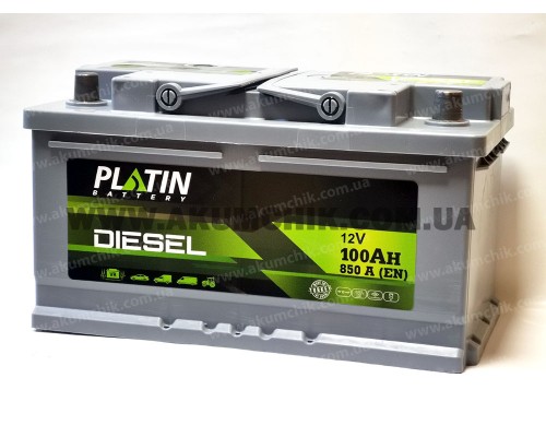 Акумулятор автомобільний 100Ah-12V Platin Diesel (315х175х175), R, EN850 низький
