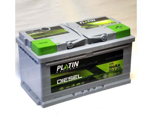 Акумулятор автомобільний 100Ah-12V Platin Diesel (315х175х175), R, EN850 низький