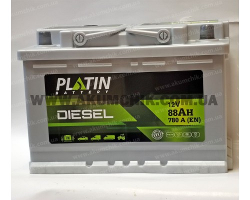Акумулятор автомобільний 88Ah-12V Platin Diesel (278х175х190), R, EN780