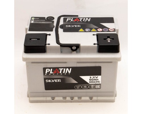 Акумулятор автомобільний 60Ah-12V Platin Silver (242х175х175) низький, R, EN600