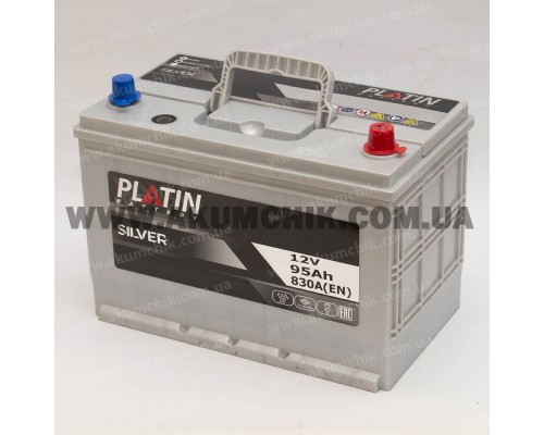 Акумулятор автомобільний 95Ah-12v Platin Silver Asia (303х173х225), R, EN830