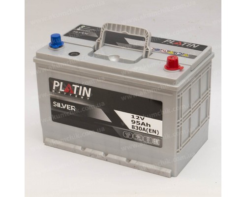 Акумулятор автомобільний 95Ah-12v Platin Silver Asia (303х173х225), R, EN830