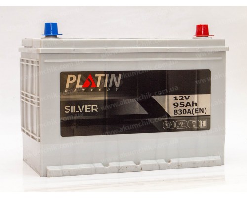 Акумулятор автомобільний 95Ah-12v Platin Silver Asia (303х173х225), R, EN830