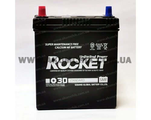 Акумулятор 40Ah-12v Rocket SMF Asia 42B19R (187х127х225), L, CCA340