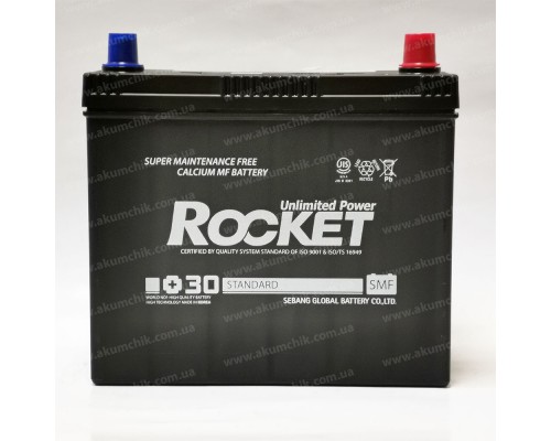 Акумулятор 45Ah-12v Rocket SMF Asia 55B24L (236х128х225), R, CCA410