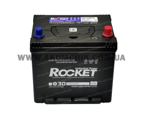 Акумулятор 60Ah-12v Rocket SMF Asia 65D23L (232х173х225), R, CCA520