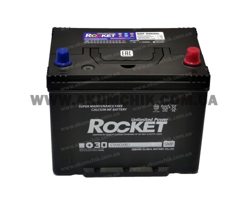 Акумулятор 70Ah-12v Rocket SMF Asia 80D26L (260х173х225), R, CCA520