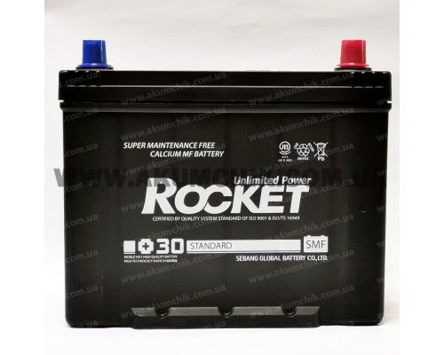 Акумулятор 70Ah-12v Rocket SMF Asia 80D26L (260х173х225), R, CCA520