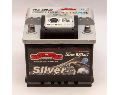 Акумулятор автомобільний 55Ah-12v Sznajder Silver (207х175х190), L, EN520