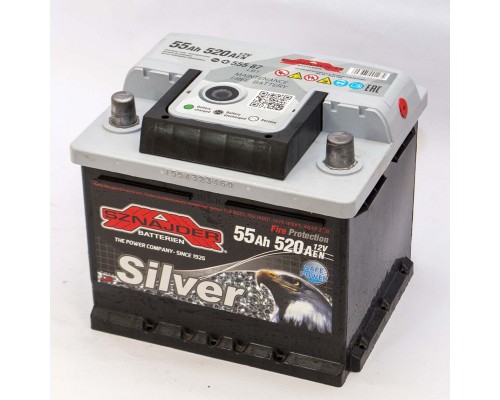 Акумулятор автомобільний 55Ah-12v Sznajder Silver (207х175х175) низкий, R, EN520